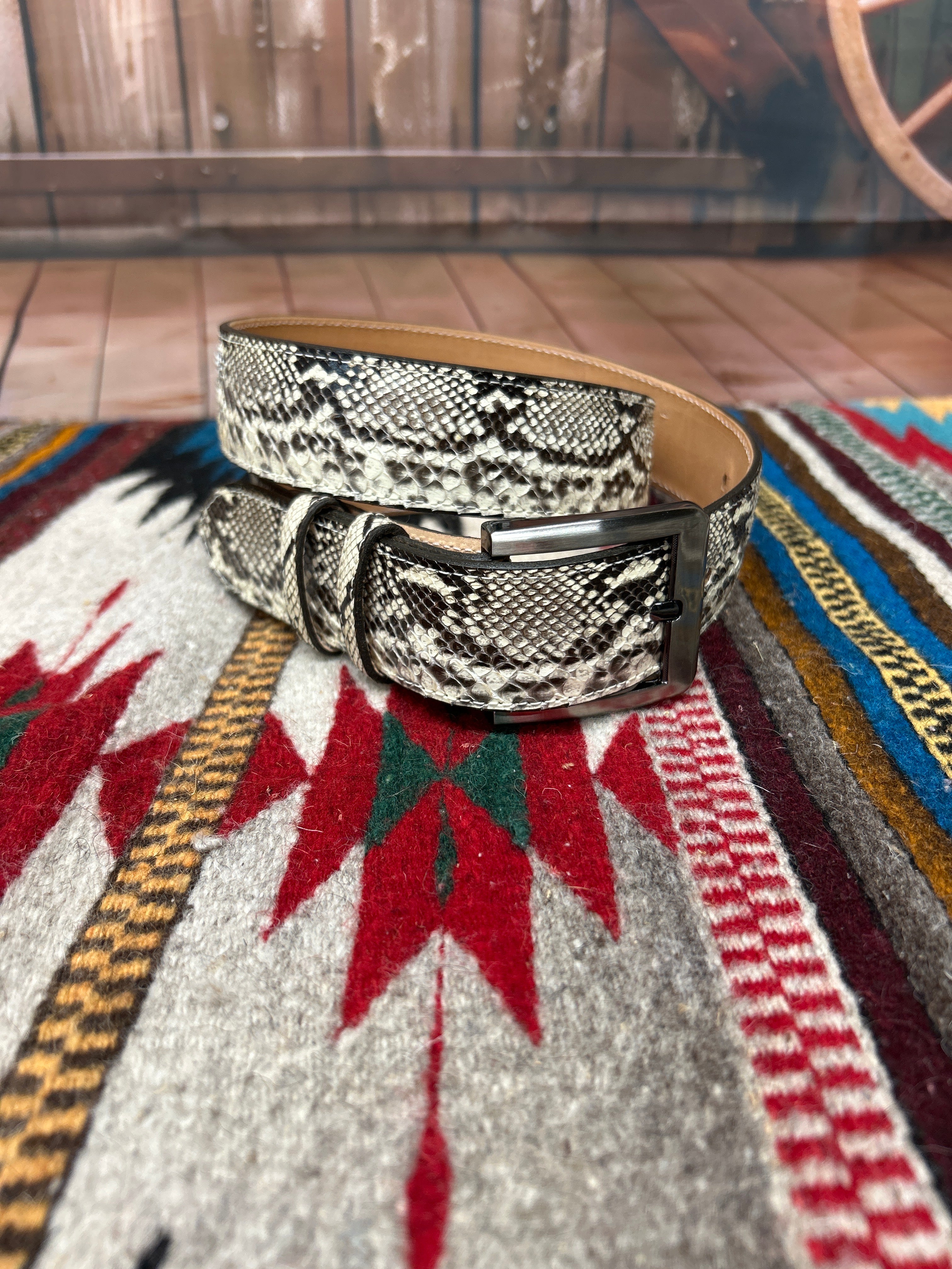 Cowtown Natural Python Western Belt