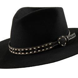 3D D740002301 Scroll Embossed Heart Buck Lace Black Hatband