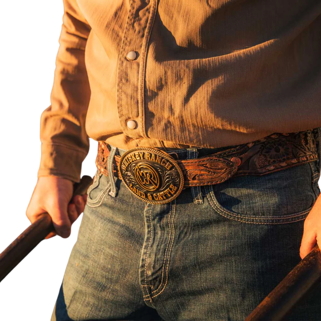 Montana Silversmiths Whiskey Ranch Land and Cattle Attitude Belt Buckle