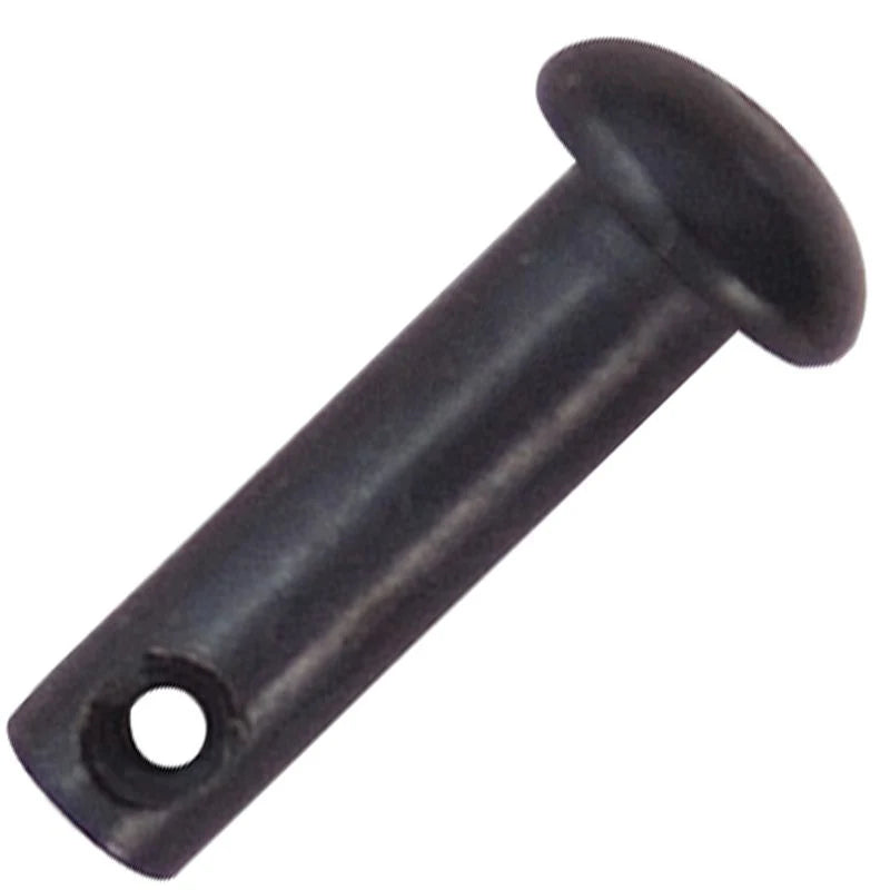 Closeup of black steel spur rowel pin.