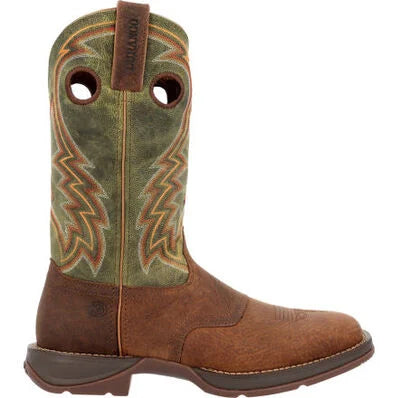 Durango DDB0390 Men's Rebel Dark Chestnut and Winter Green Western Boot *Closeout*
