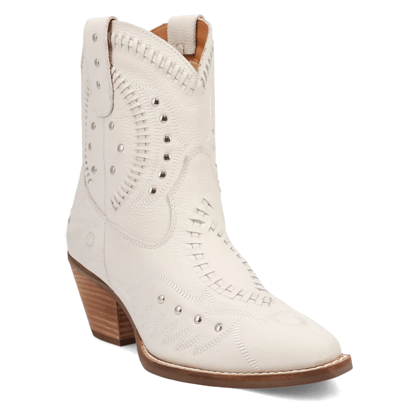 Women's Dingo DI2206-WH 7" Precious White Smooth Leather Bootie