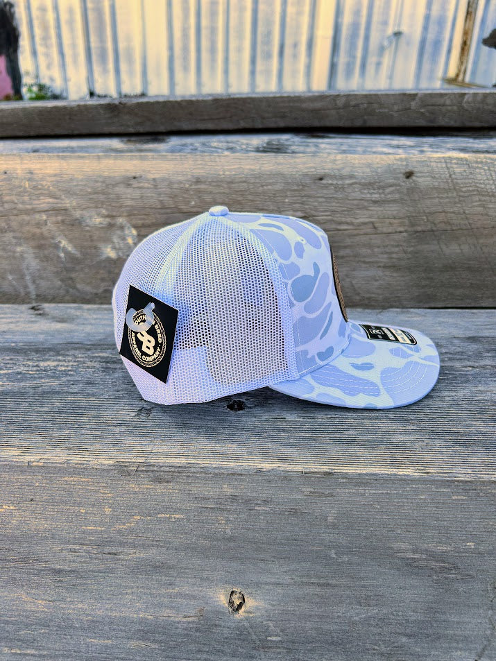 Southern Bred Natural Patch Richardson 112PFP Adjustable Snap Back Cap In Blizzard Duck Camo