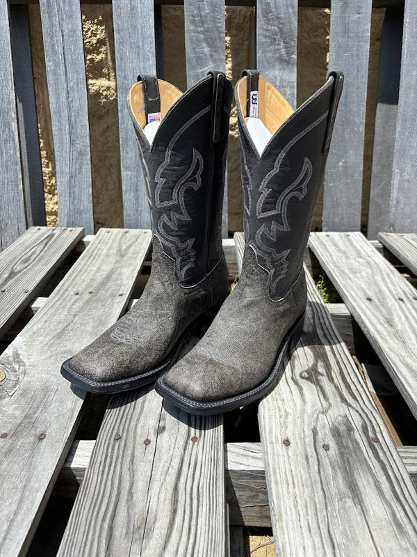 Anderson Bean 338878 12" Grey Safari Cape Buffalo Wide Square Toe Boots