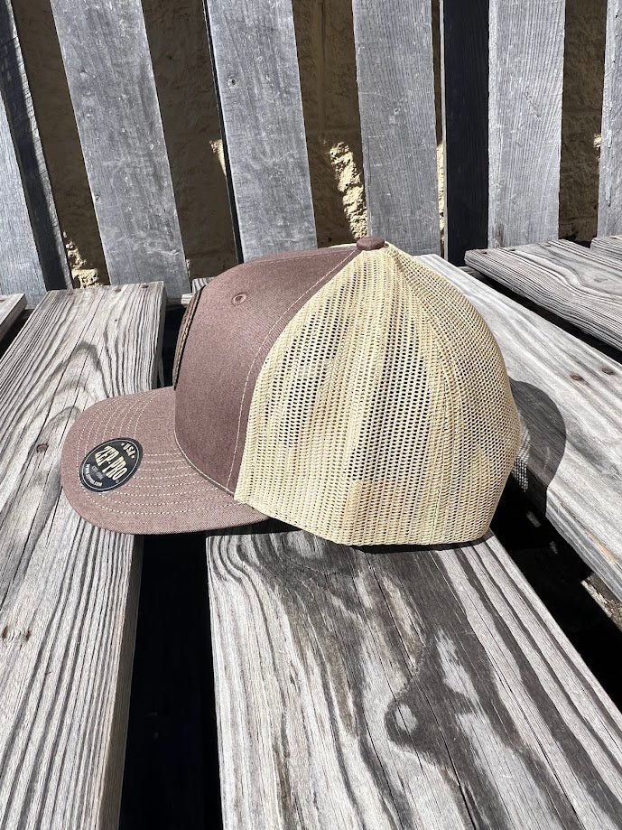 Zep-Pro Starkville, Mississippi Leather Circle Patch Brown/Khaki Richardson 112 Cap side view