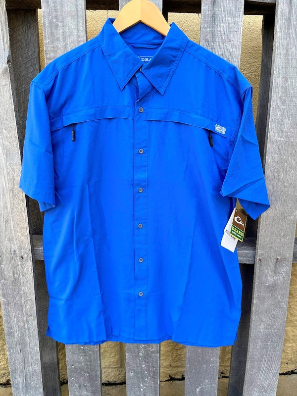 Drake DPF1170-WSB Flyweight Web Surfin Blue Short Sleeve Shirt
