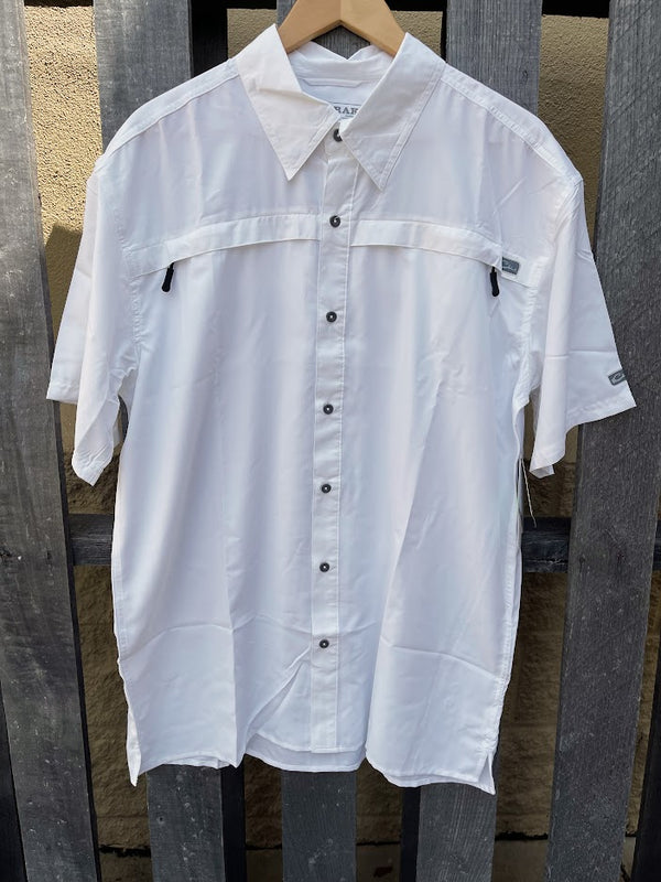 Drake DPF1170-BTW Flyweight Bright White Short Sleeve Shirt