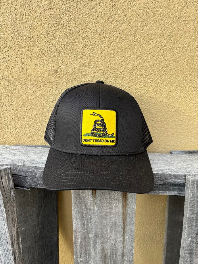 Don't Tread on Me Patch HW-DTM-BLK Black Snap Back Trucker Cap
