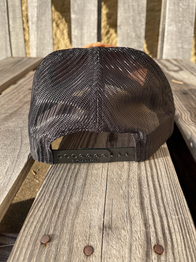Southern Bred Apparel Company "Delta #5" Richardson 939 Washed Cotton 5 Braided Panel Mesh Adjustable Snap Back Cap Toast/Black Clearance