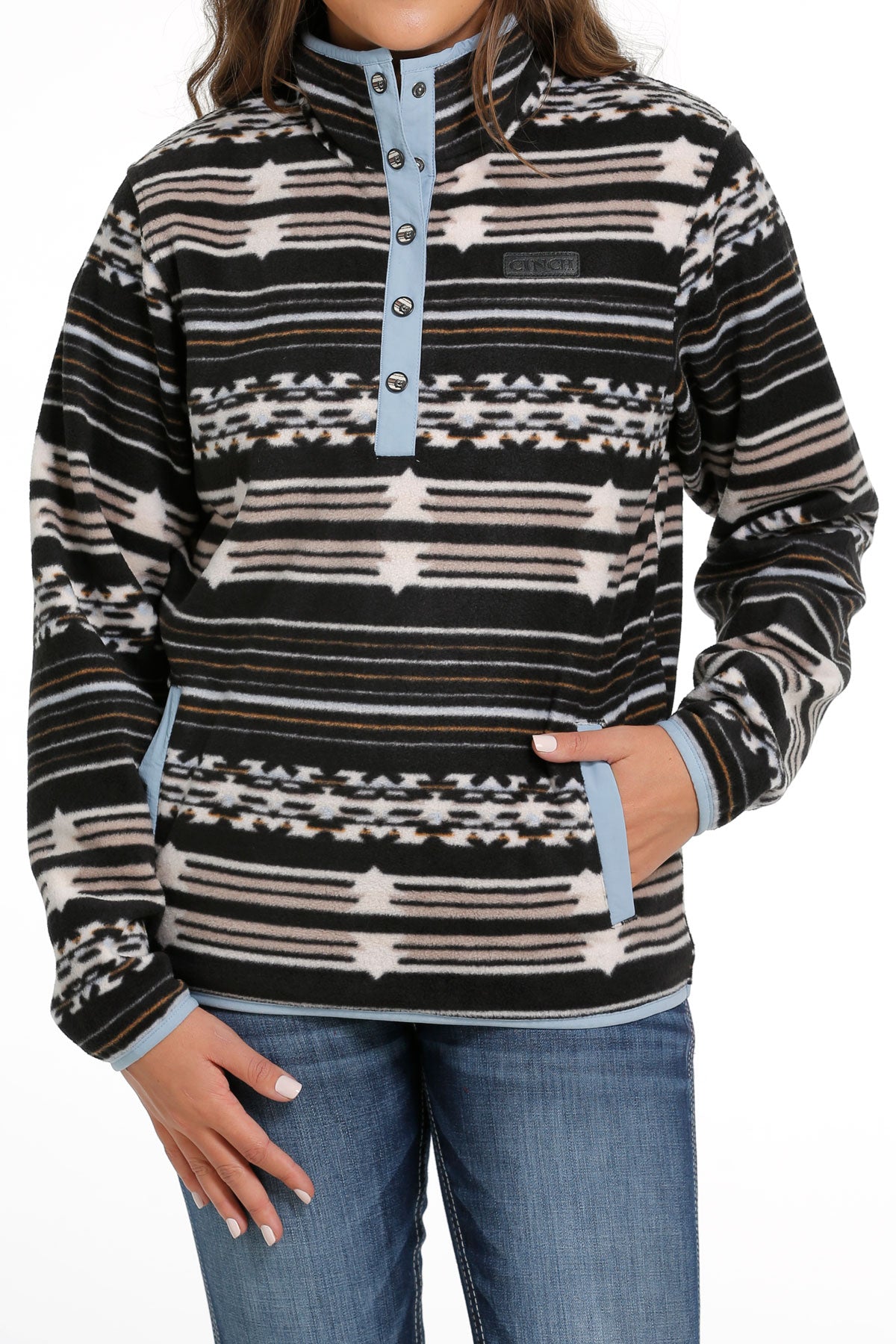 Women's Cinch MAK9820015 Black Polar Fleece Pullover *CLOSEOUT*