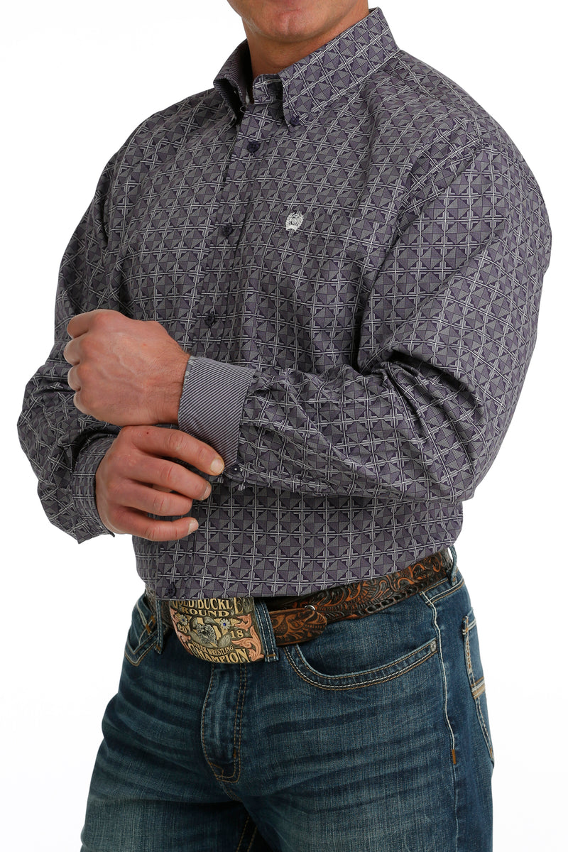 Men's Cinch MTW1105737 Classic Purple Button Down Long Sleeve Shirt