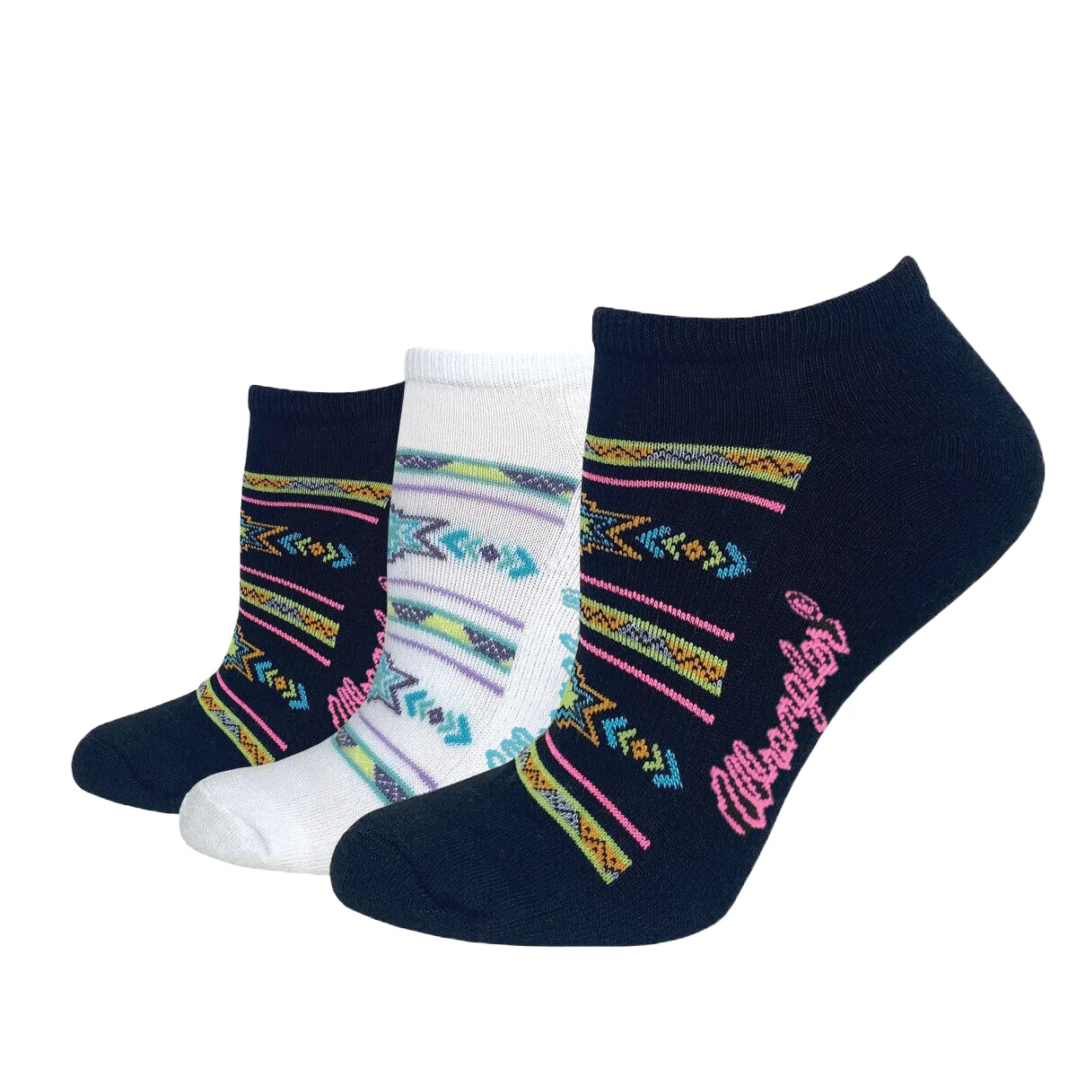 Ladies Wrangler 3-Pack Assorted Aztec Print Low Cut Socks