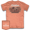 Fieldstone branded Salmon colored Comfort Color short sleeve pocket graphic t-shirt with pointer dog on back