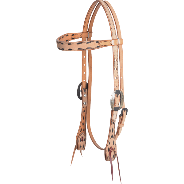 Cashel HBBS21-NB Natural Buckstitched Brow Band Headstall