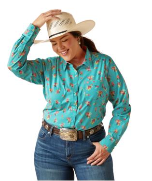 Women's Ariat 10048883 Esmerelda Print Wrinkle Resistant Kirby Stretch Long Sleeve Shirt