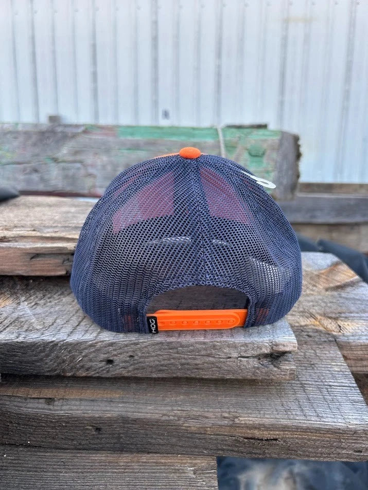 Hooey Hog Design Snapback Cap in Orange and Navy Blue