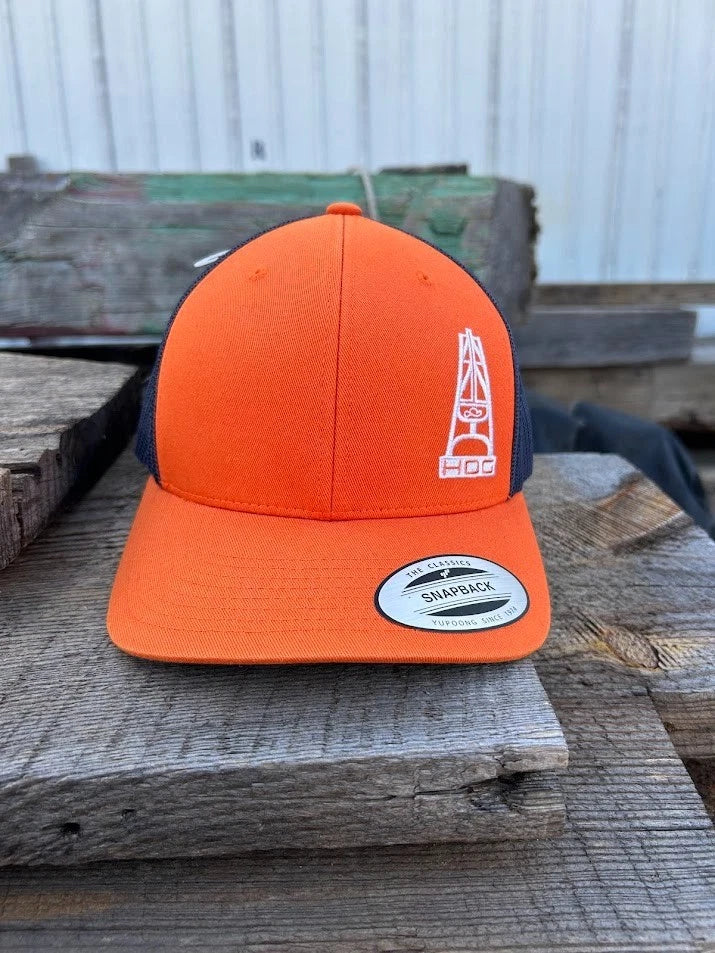 Hooey Hog Design Snapback Cap in Orange and Navy Blue
