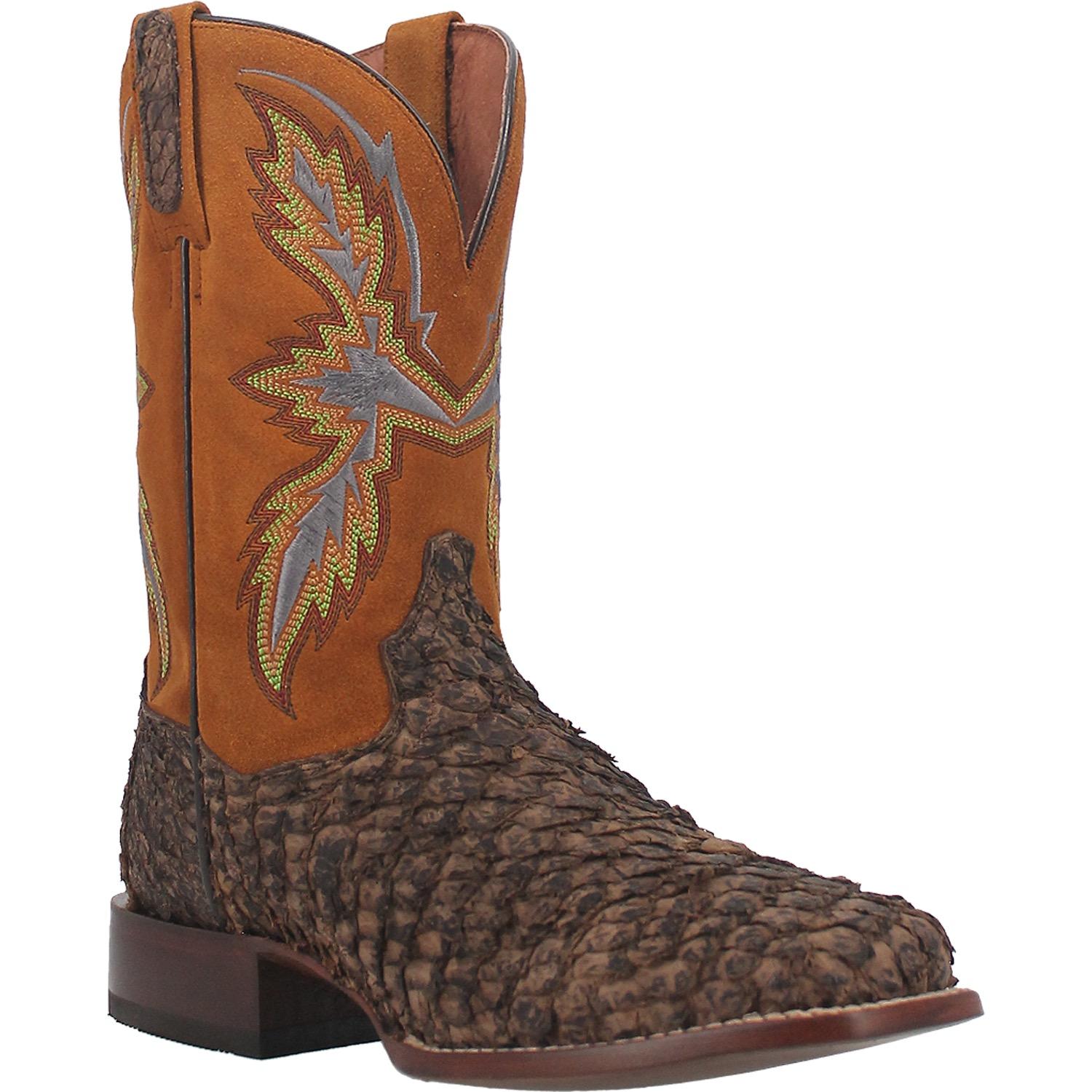 Men's Dan Post DP4102 Men's 11" Dorsal Fish Skin Wide Square Toe Boot