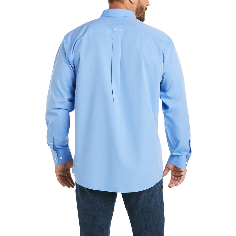 Men's Ariat 10035026 Wrinkle Free Sea Scape Solid Pinpoint Oxford Classic Fit Long Sleeve Shirt