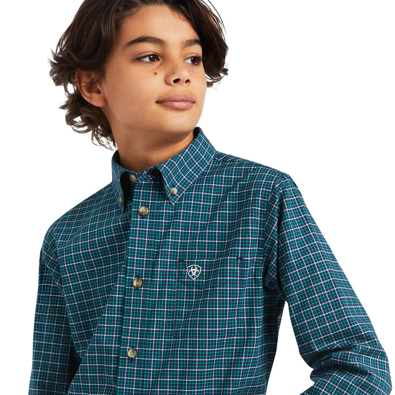 Children's 10039568 Deep Pacific Blue Pro Declan Classic Fit Long Sleeve Shirt
