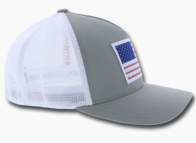 Hooey 1906-GYWH "Liberty Rope" American Flag Grey/White Flex Fit Snap Back Cap