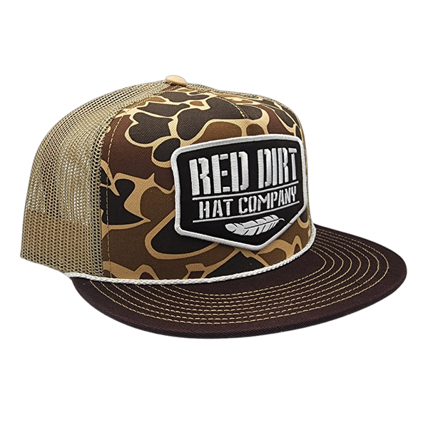 RDHC309  Red Dirt Hat Company Old School Duck Camo/Tan 5 Panel