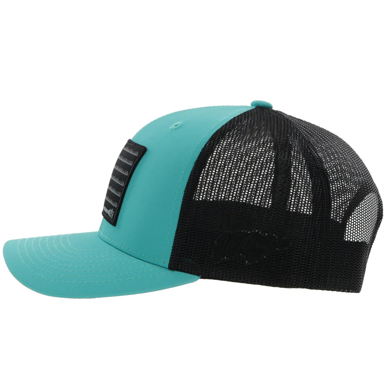 Hooey 2210T-TQBK "Liberty Roper" Turquoise/Black Snap Back Cap