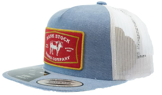 Hooey 2261T-DEWH "Rank Stock" Denim/White Snap Back Cap