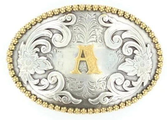 Nocona Oval Initial Belt Buckles