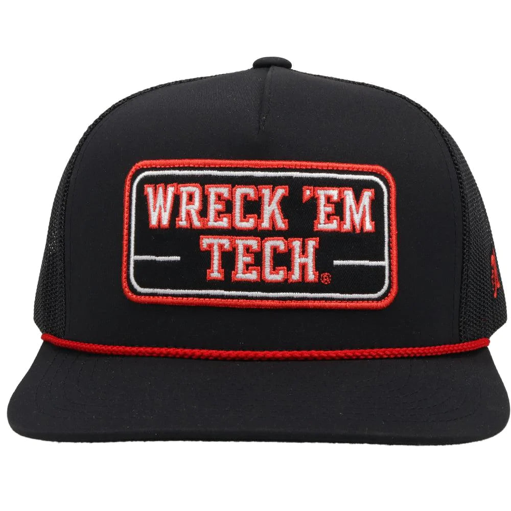 Hooey "7058T-BK" Texas Tech Black Wreck 'Em Snap Back Cap