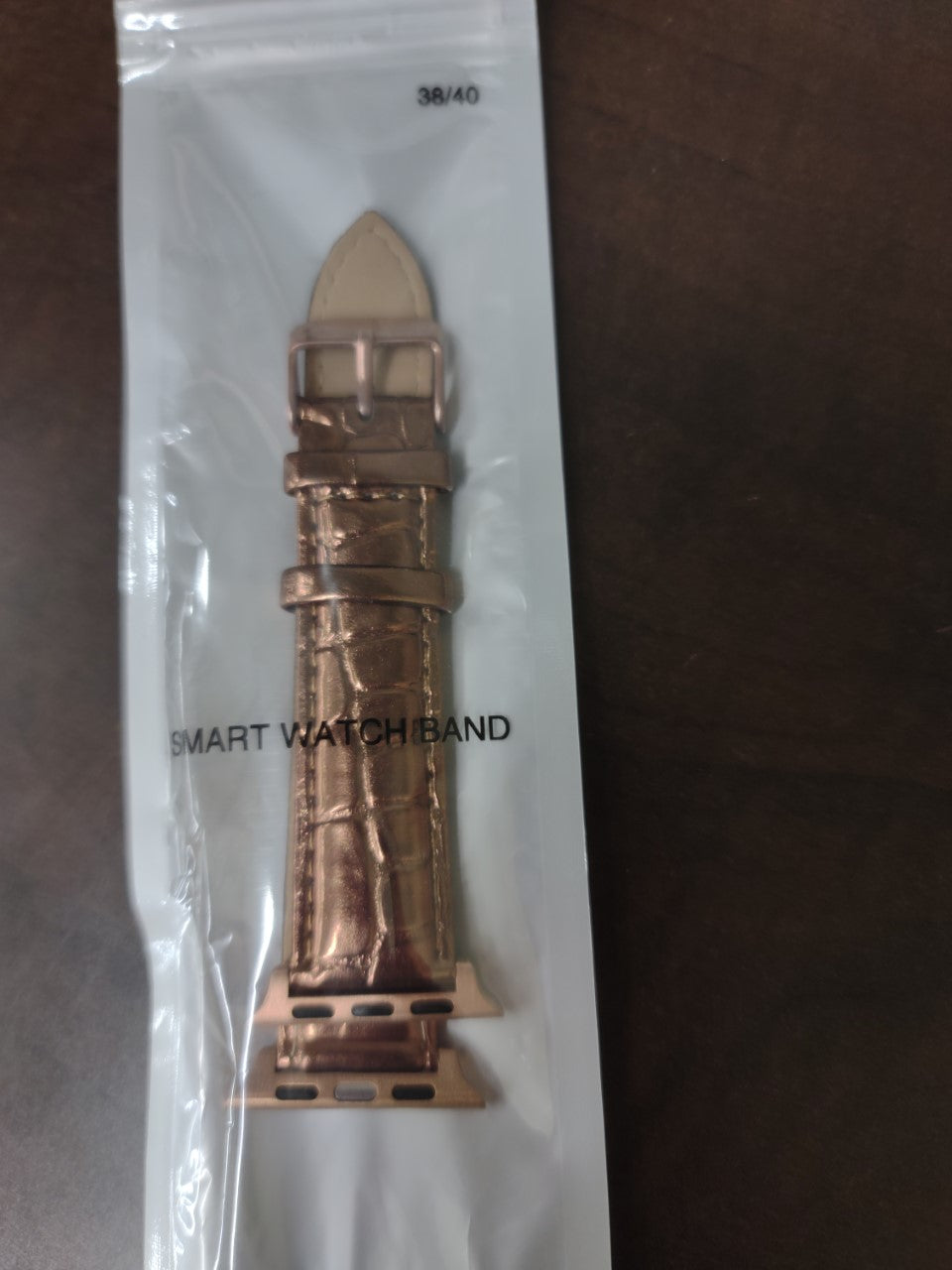 Apple Watch Bronze Caiman Print Metallic Leather Band