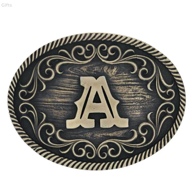 Montana Silversmiths Filigree Initial Attitude Belt Buckle *Discontinued*