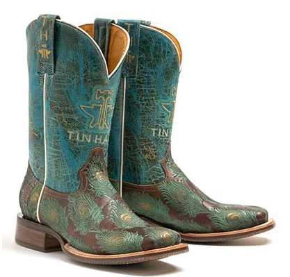 Women's Tin Haul 14-021-0101-5003 "FEATHER PLUME" Brown Wide Square Toe (CALL TO CHECK AVAILABILITY) Use Code TINHAUL20 to save $20 OFF.