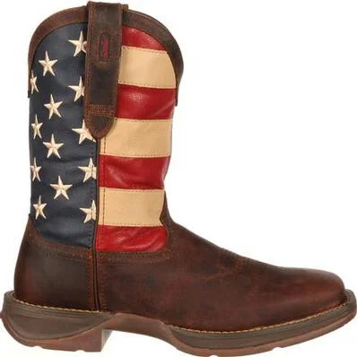 Durango DB5554 Men's Rebel 12" Patriotic Pull-On Western American Flag Square Toe Boot