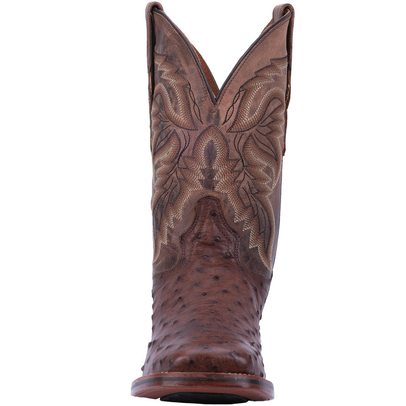 Dan Post DP3875 11" Alamosa Chocolate Full Quill Ostrich Wide Square Toe (SHOP IN-STORES TOO)