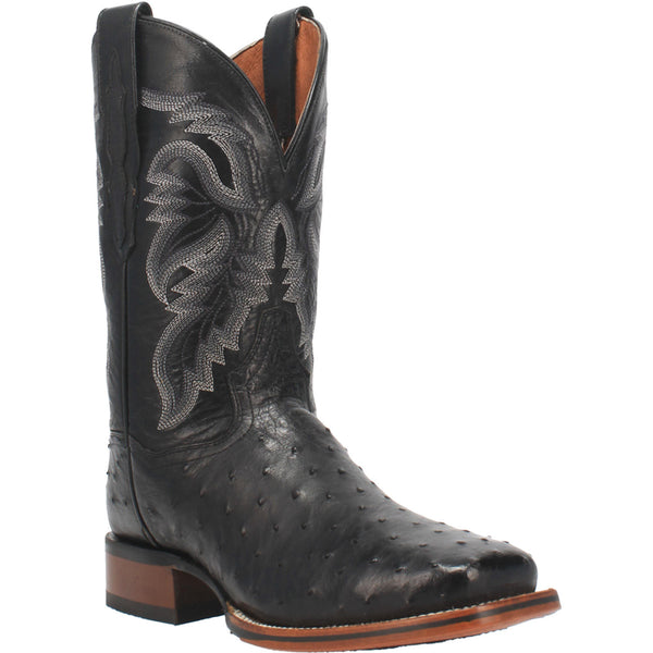 Dan Post DP4873 11" Alamosa Black Full Quill Ostrich Wide Square Toe Boot (SHOP IN-STORES TOO)