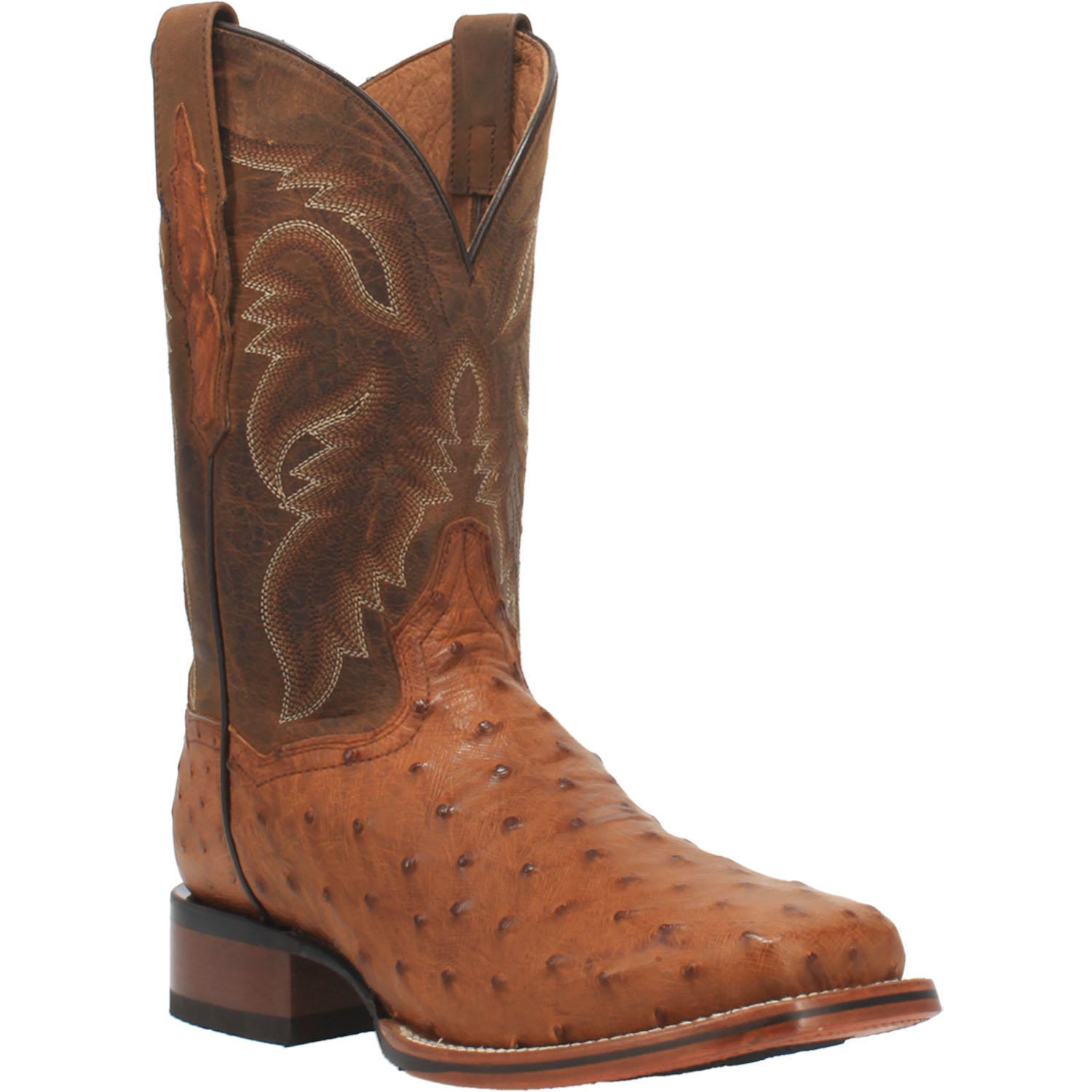 Men's Dan Post DP4874 11" Alamosa Bay Apache Full Quill Ostrich Wide Square Toe Boot
