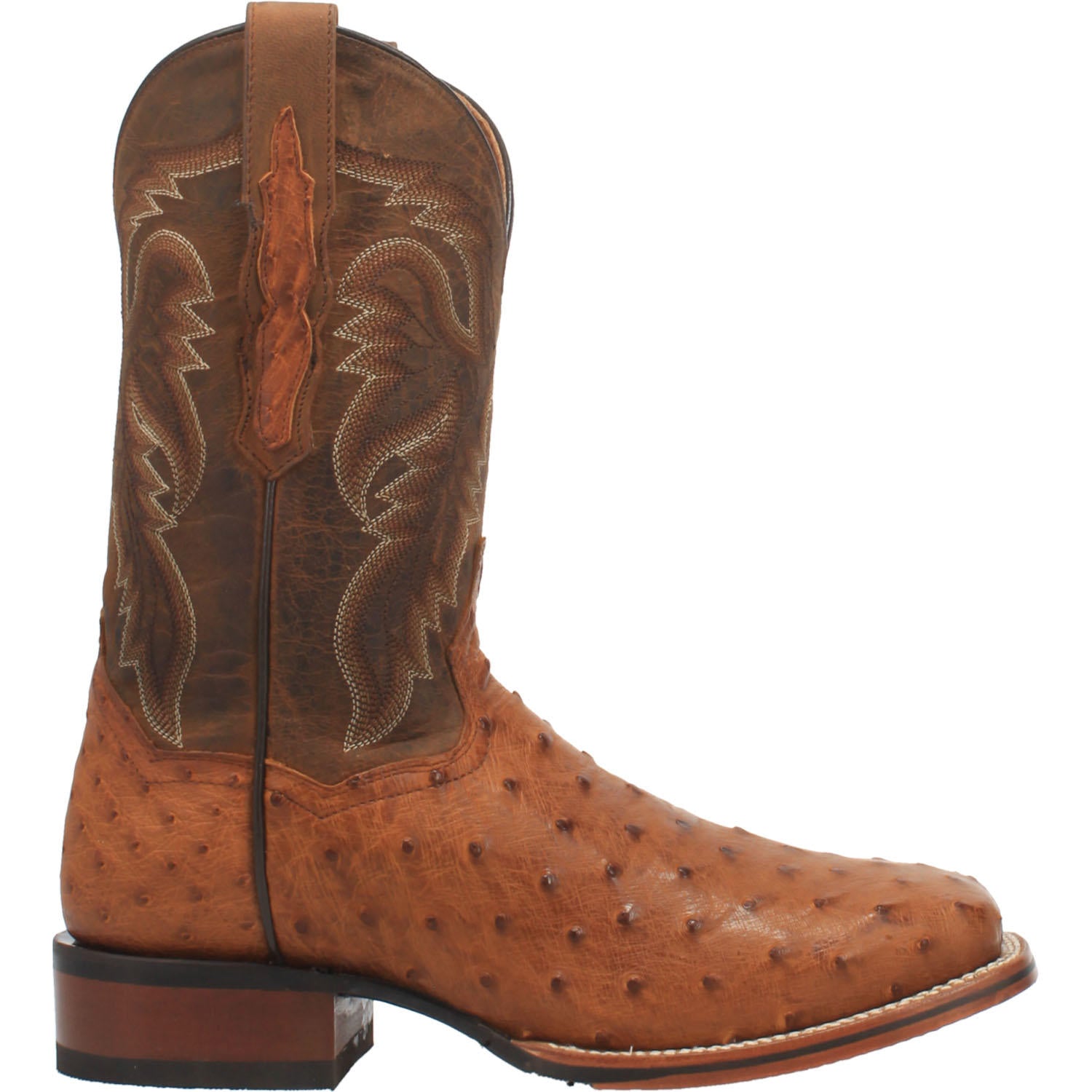 Men's Dan Post DP4874 11" Alamosa Bay Apache Full Quill Ostrich Wide Square Toe Boot