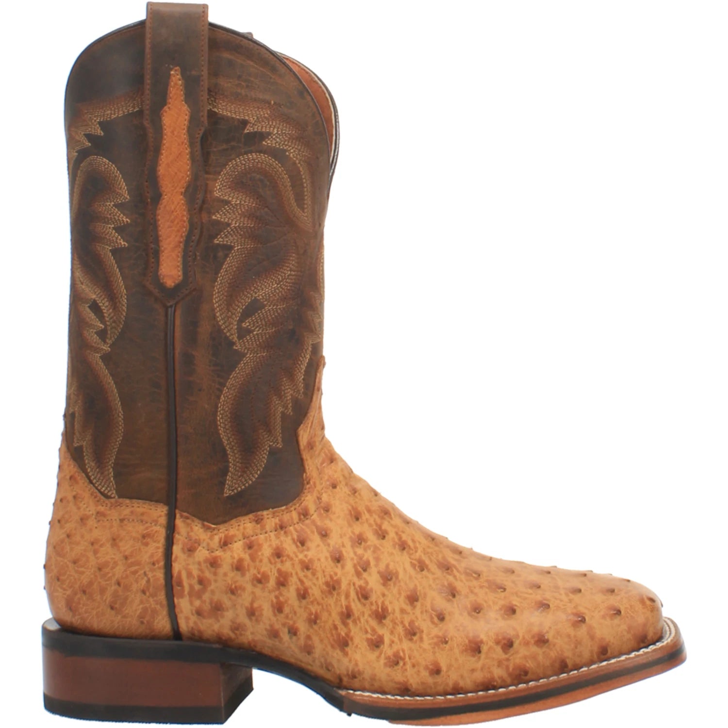 Men's Dan Post DP4951 Men's 11" Kershaw Saddle Full Quill Ostrich Wide Square Toe Boots