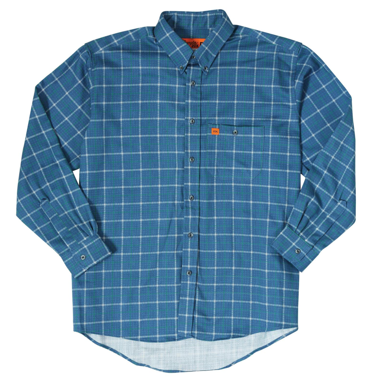 Men's Wrangler FR133RB Plaid FR Flame Resistant Long Sleeve Work Shirt CLOSEOUT