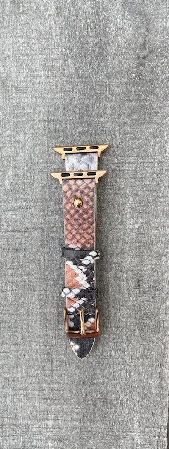 Apple Watch 15541 Snake Skin Multi Leather Band
