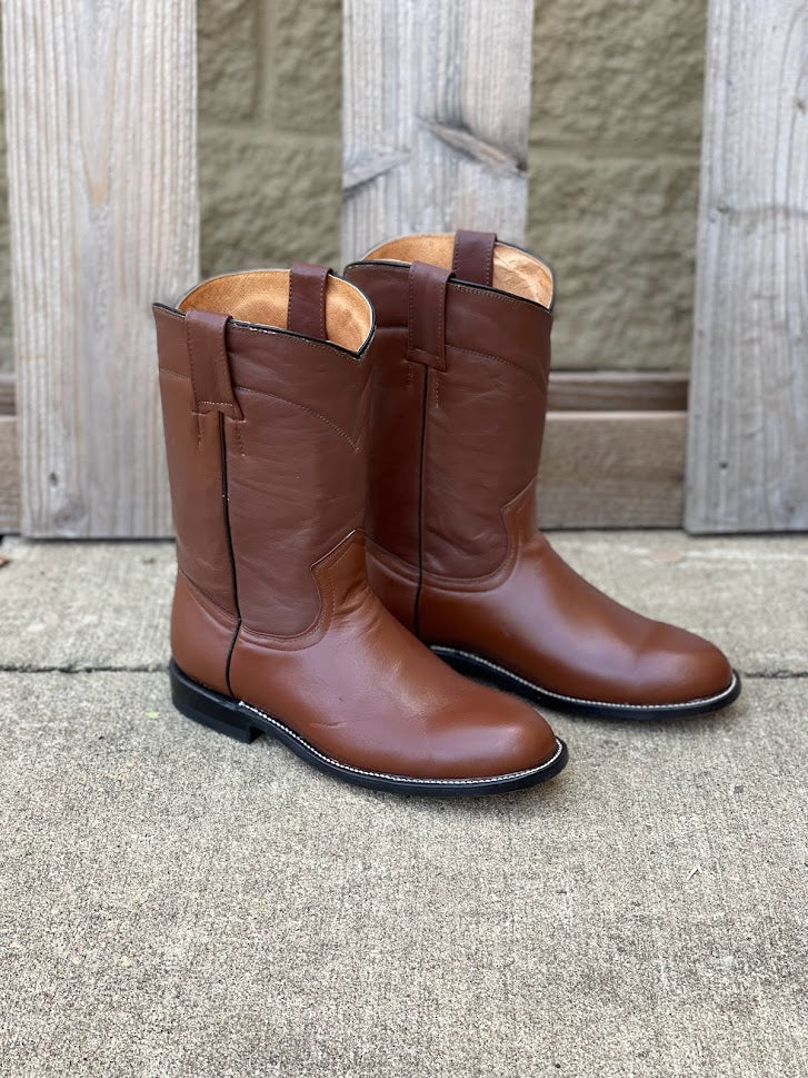 Brown Cowtown men's 10-inch roper boots.