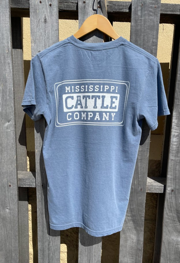Mississippi Cattle Company MSCATTLESS-17 Blue Jean Short Sleeve Comfort Color T-Shirt