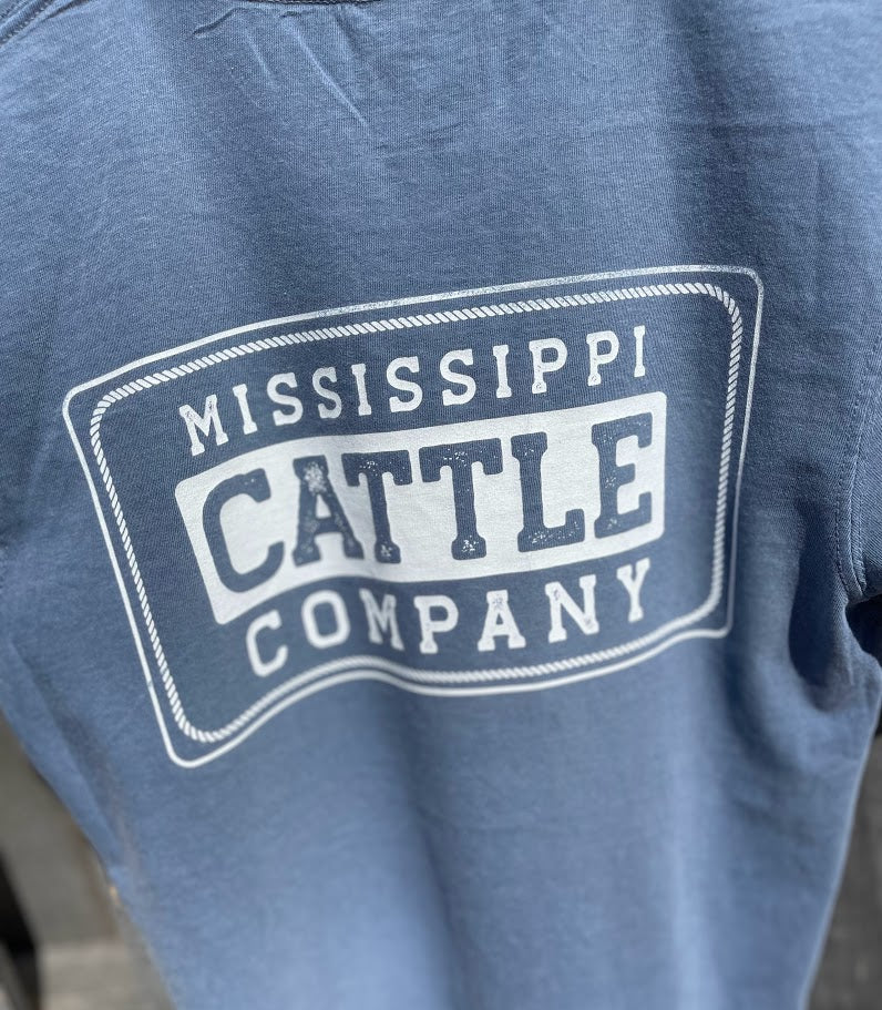 Mississippi Cattle Company MSCATTLESS-17 Blue Jean Short Sleeve Comfort Color T-Shirt