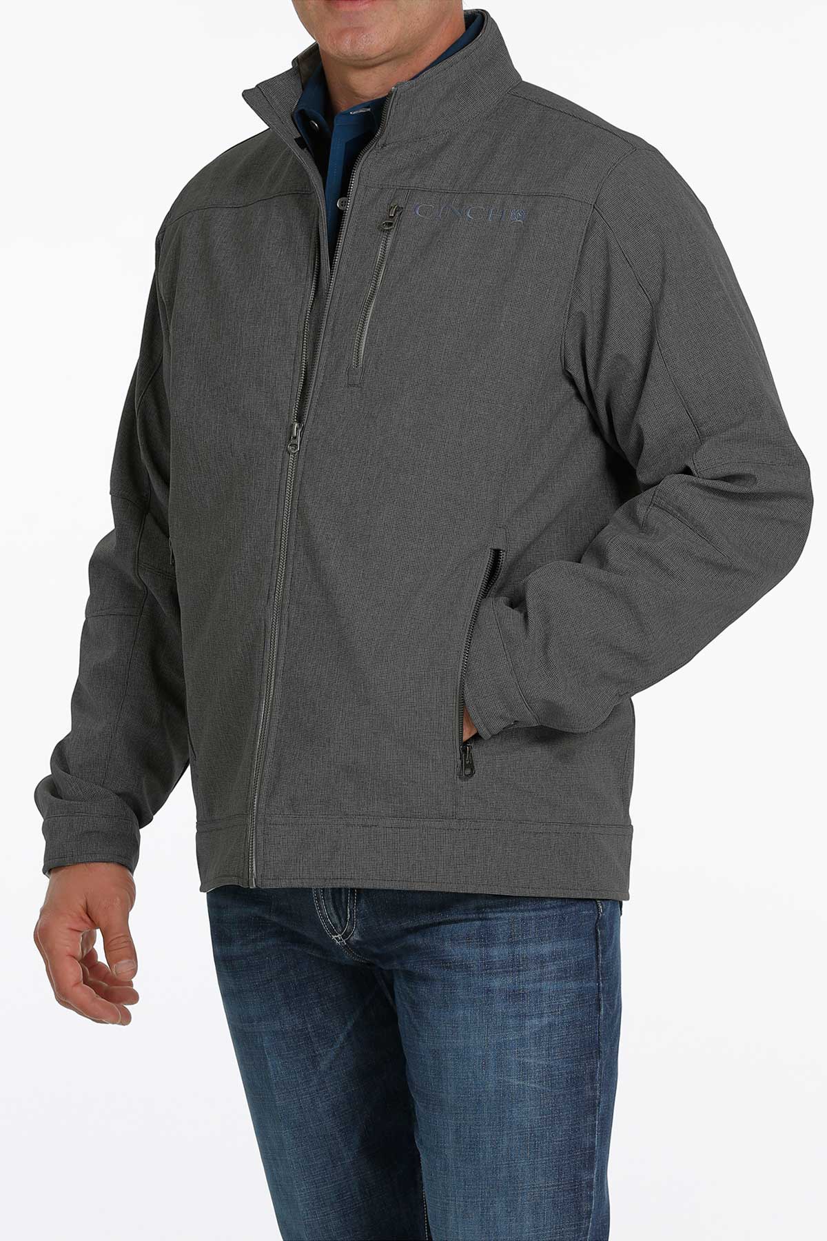 Cinch MWJ1539003 Men's Charcoal Conceal Carry Textured Bonded Jacket Cinch MWJ1539003 Men's Charcoal Conceal Carry Textured Bonded Jacket
