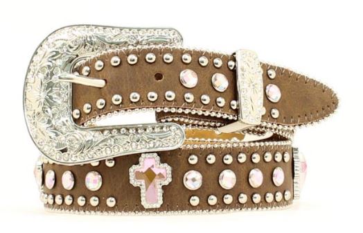 Girl's Nocona Brown w/Cross Concho Belt
