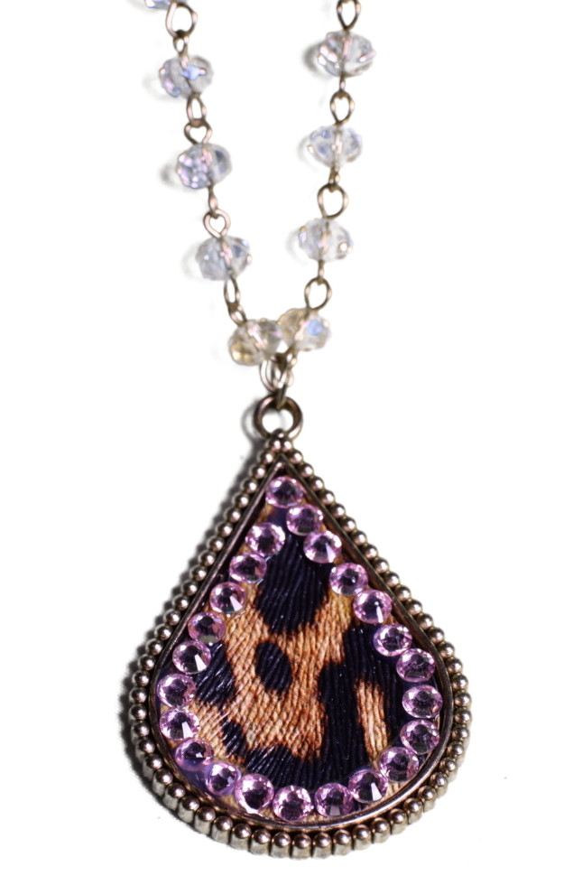 Crystal Necklace w/Animal Print Crystal Accent NKZ190525-98