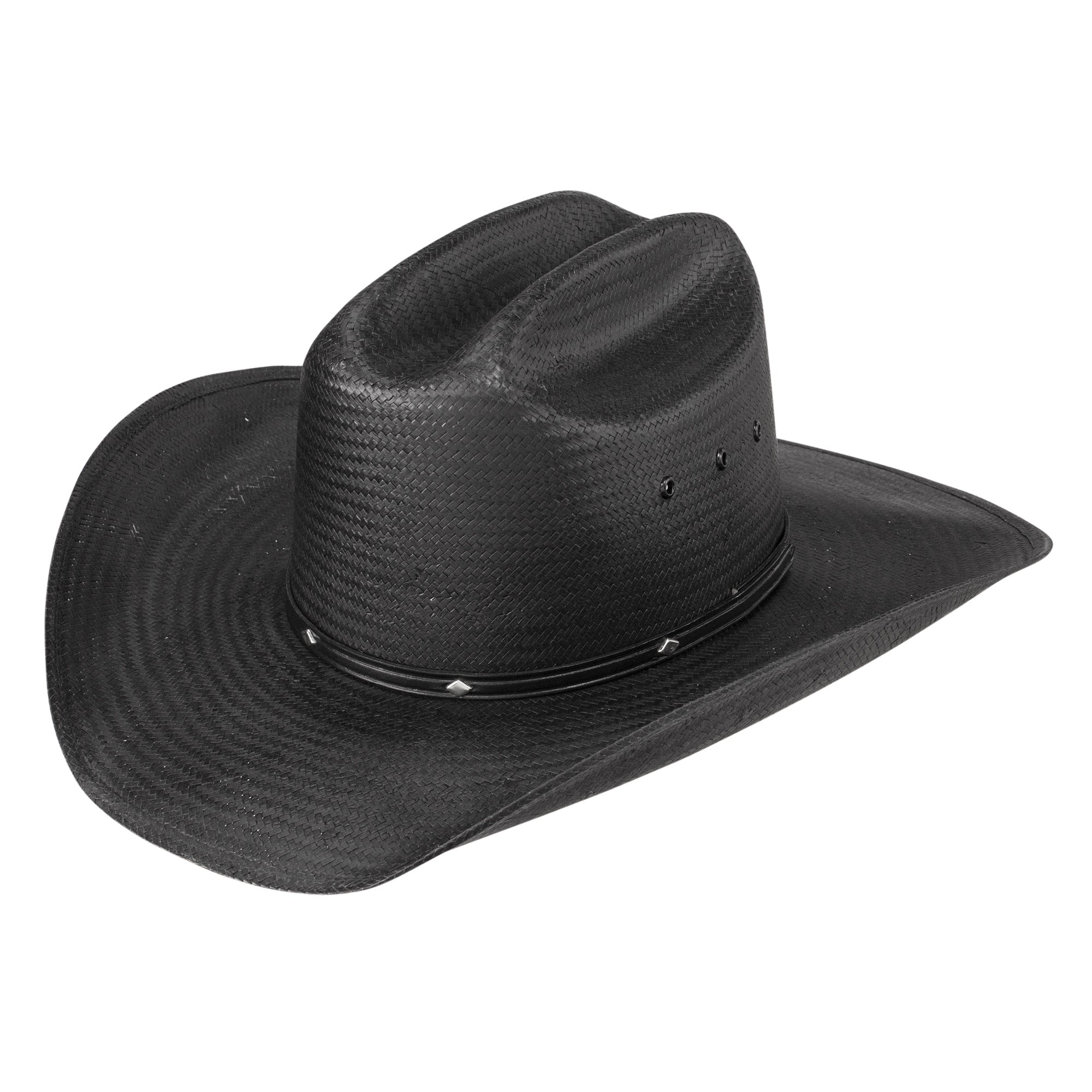 Stetson SSBLLK-694007 Bullock Eyelets Black Straw Hat