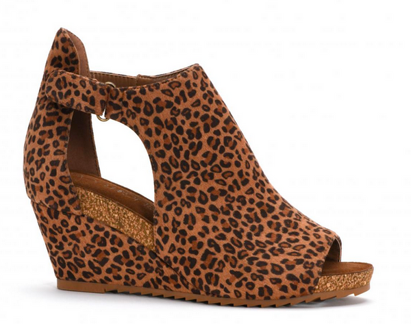 Corkys 30-5373-SMLP Leopard Wedge Shoe