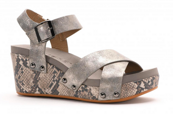 Boutique 30-5380-PWTR FLAX Pewter Wedge Shoe